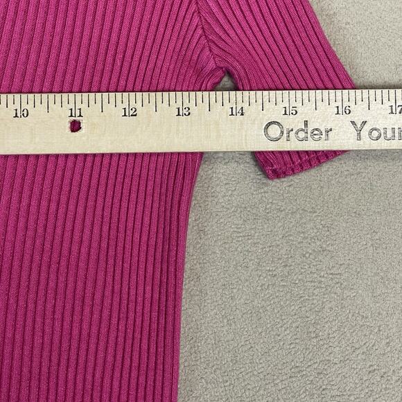 Salt Murphy Shirt Womens‎ XS Pink Ribbed Stretch Short Sleeve V Neck Blouse - Picture 4 of 10